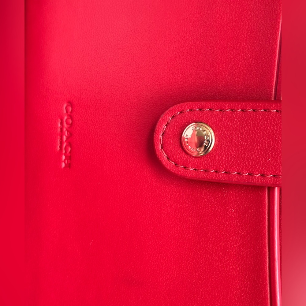 Coach Signature Canvas Wallet with Red Tab - Picture 6 of 13